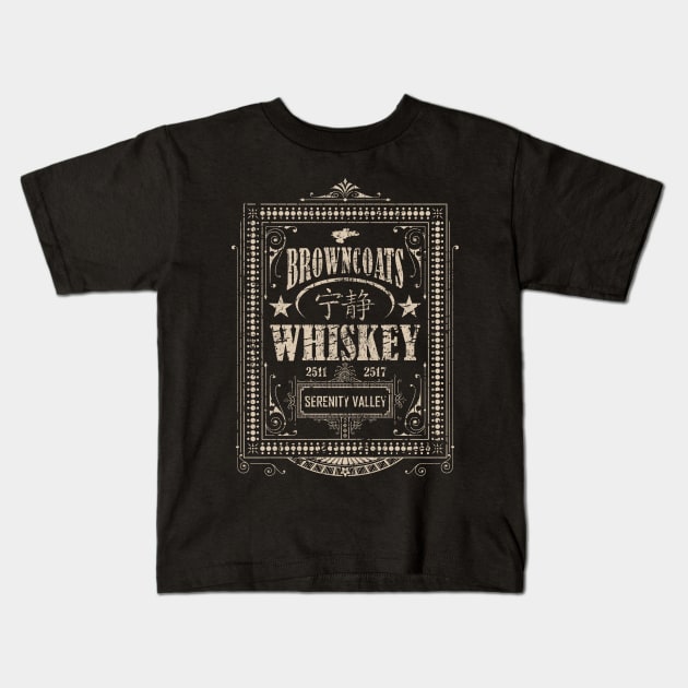 Browncoats Whiskey Kids T-Shirt by bigdamnbrowncoats